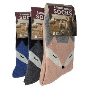 Women's Lamb Wool Crew Socks, Thermal Warm Winter Boot Sock, 3 Pairs